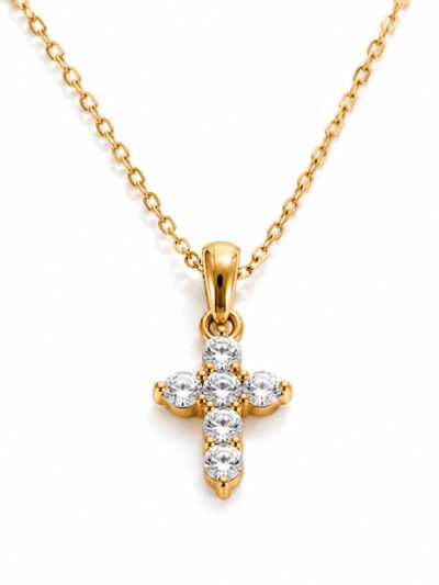 Luna Cross Pendant Necklace – 18K Gold Plated Anti-Tarnish Necklace