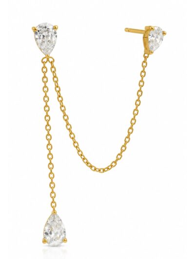 Celeste Chain Drop Earrings – 18K Gold Plated Anti-Tarnish Earrings
